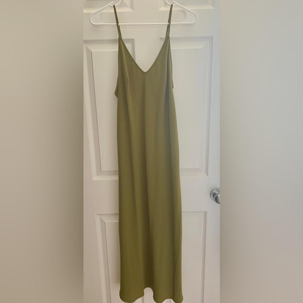 A Nee Day Olive Green Slip Dress